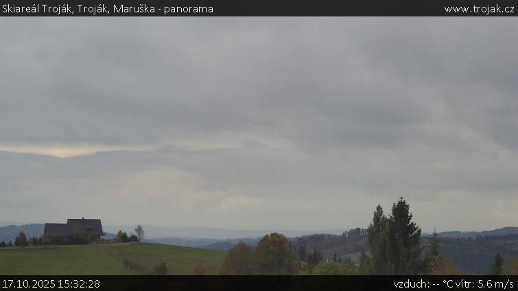 Skiareál Troják - Troják, Maruška - panorama - 17.10.2025 v 15:32 Skiareál Troják - Troják, Maruška - panorama - 17.10.2025 v 15:32
