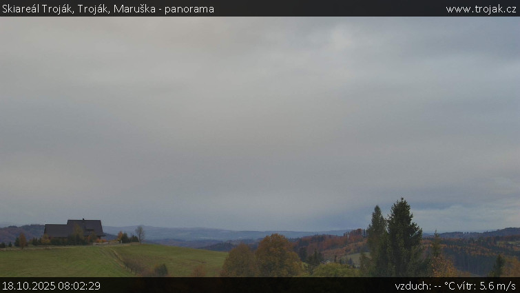 Skiareál Troják - Troják, Maruška - panorama - 18.10.2025 v 08:02 Skiareál Troják - Troják, Maruška - panorama - 18.10.2025 v 08:02