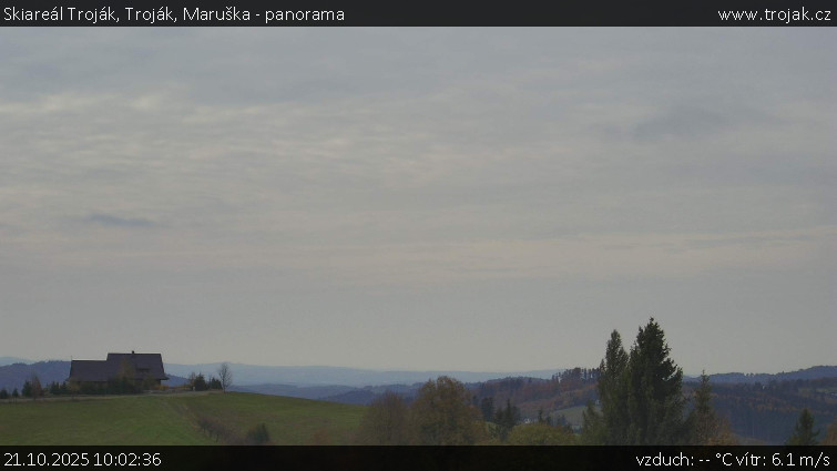 Skiareál Troják - Troják, Maruška - panorama - 21.10.2025 v 10:02 Skiareál Troják - Troják, Maruška - panorama - 21.10.2025 v 10:02