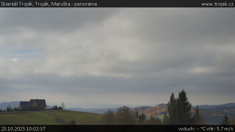 Skiareál Troják - Troják, Maruška - panorama - 23.10.2025 v 10:02 Skiareál Troják - Troják, Maruška - panorama - 23.10.2025 v 10:02