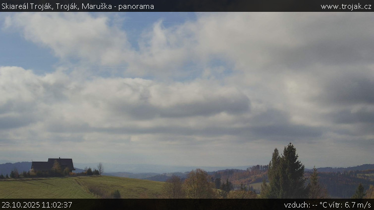 Skiareál Troják - Troják, Maruška - panorama - 23.10.2025 v 11:02 Skiareál Troják - Troják, Maruška - panorama - 23.10.2025 v 11:02