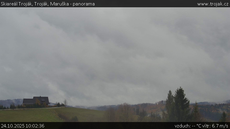 Skiareál Troják - Troják, Maruška - panorama - 24.10.2025 v 10:02 Skiareál Troják - Troják, Maruška - panorama - 24.10.2025 v 10:02