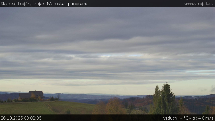 Skiareál Troják - Troják, Maruška - panorama - 26.10.2025 v 08:02 Skiareál Troják - Troják, Maruška - panorama - 26.10.2025 v 08:02