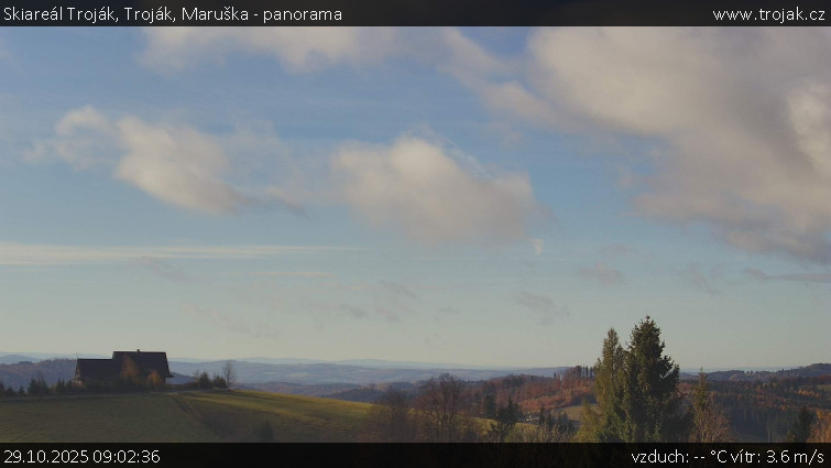 Skiareál Troják - Troják, Maruška - panorama - 29.10.2025 v 09:02 Skiareál Troják - Troják, Maruška - panorama - 29.10.2025 v 09:02
