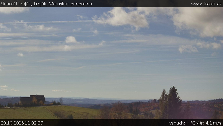 Skiareál Troják - Troják, Maruška - panorama - 29.10.2025 v 11:02 Skiareál Troják - Troják, Maruška - panorama - 29.10.2025 v 11:02