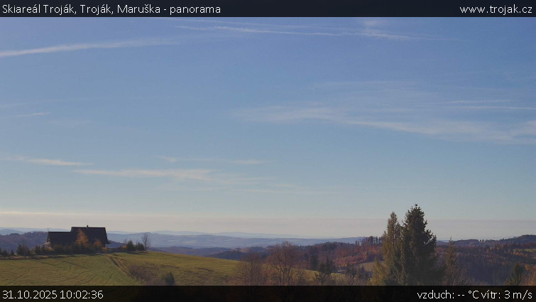 Skiareál Troják - Troják, Maruška - panorama - 31.10.2025 v 10:02 Skiareál Troják - Troják, Maruška - panorama - 31.10.2025 v 10:02