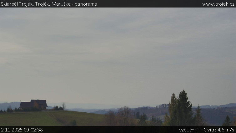 Skiareál Troják - Troják, Maruška - panorama - 2.11.2025 v 09:02 Skiareál Troják - Troják, Maruška - panorama - 2.11.2025 v 09:02
