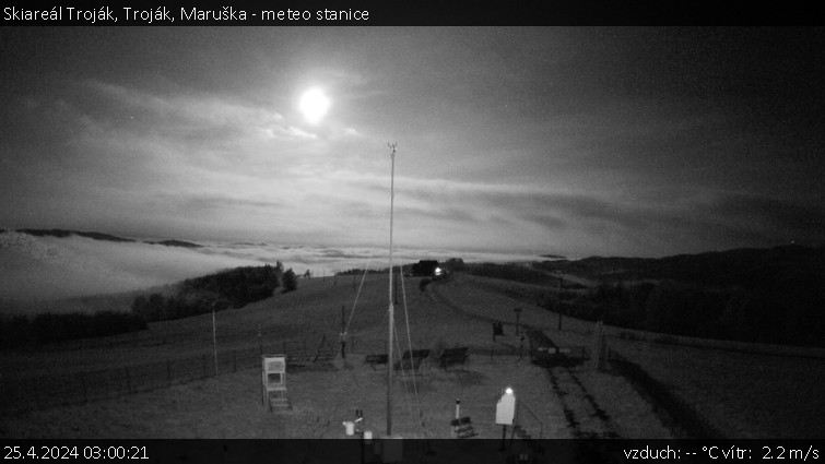 Skiareál Troják - Troják, Maruška - meteo stanice - 25.4.2024 v 03:00