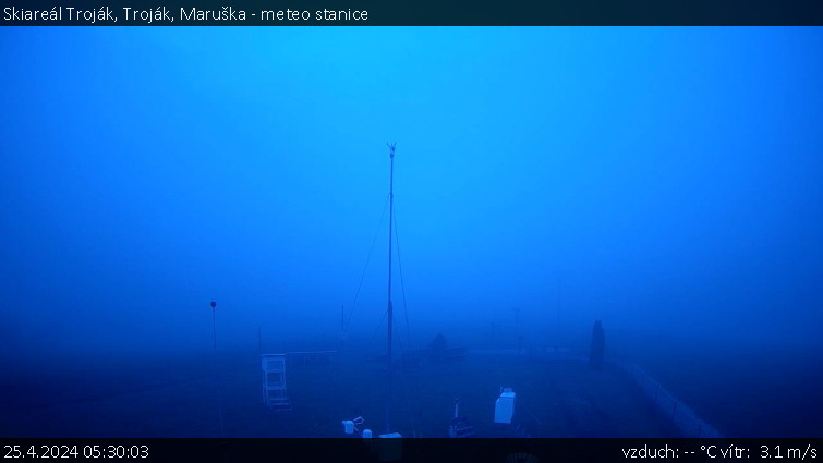 Skiareál Troják - Troják, Maruška - meteo stanice - 25.4.2024 v 05:30