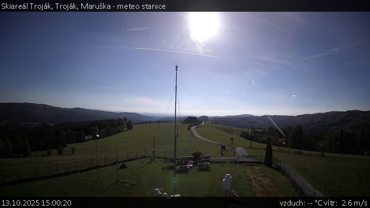 Skiareál Troják - Troják, Maruška - meteo stanice - 13.10.2025 v 15:00 Skiareál Troják - Troják, Maruška - meteo stanice - 13.10.2025 v 15:00