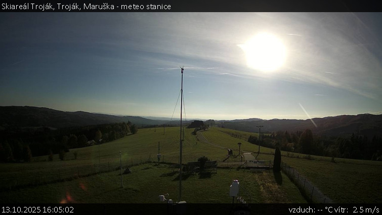 Skiareál Troják - Troják, Maruška - meteo stanice - 13.10.2025 v 16:05 Skiareál Troják - Troják, Maruška - meteo stanice - 13.10.2025 v 16:05