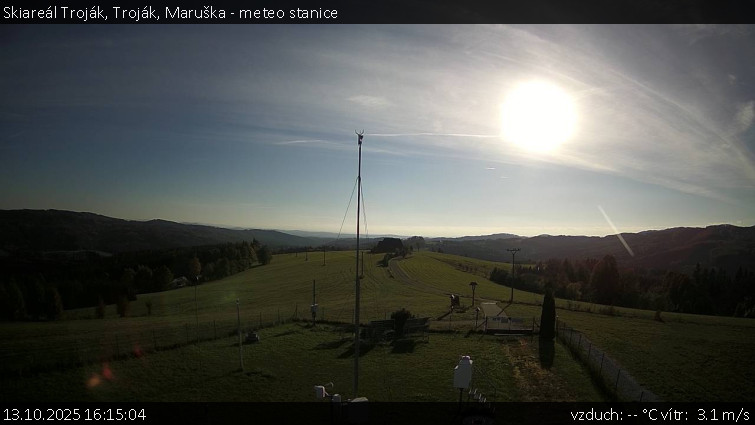 Skiareál Troják - Troják, Maruška - meteo stanice - 13.10.2025 v 16:15 Skiareál Troják - Troják, Maruška - meteo stanice - 13.10.2025 v 16:15