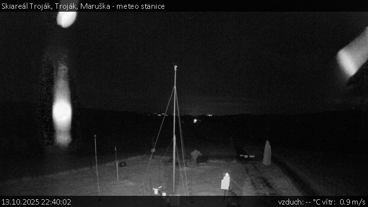 Skiareál Troják - Troják, Maruška - meteo stanice - 13.10.2025 v 22:40 Skiareál Troják - Troják, Maruška - meteo stanice - 13.10.2025 v 22:40