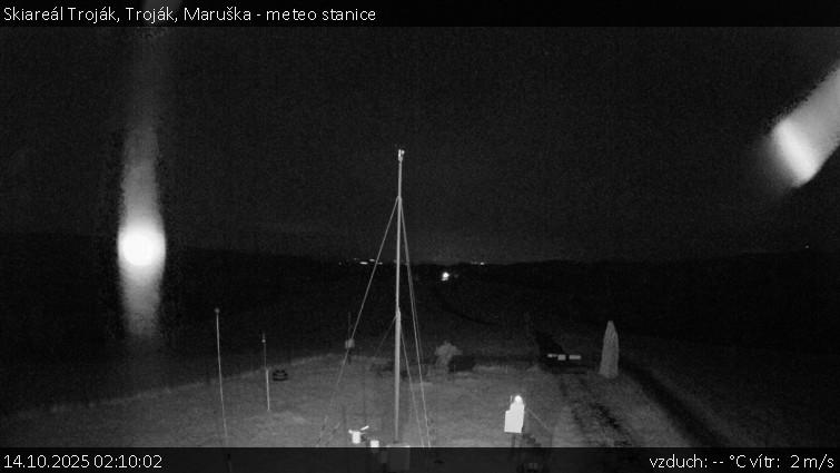 Skiareál Troják - Troják, Maruška - meteo stanice - 14.10.2025 v 02:10 Skiareál Troják - Troják, Maruška - meteo stanice - 14.10.2025 v 02:10
