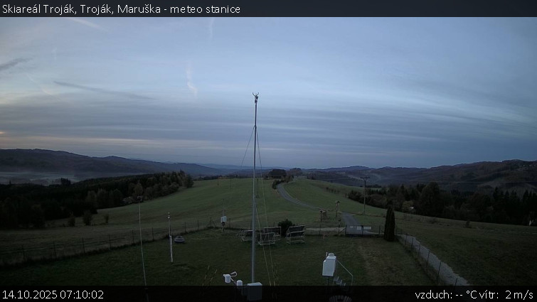 Skiareál Troják - Troják, Maruška - meteo stanice - 14.10.2025 v 07:10 Skiareál Troják - Troják, Maruška - meteo stanice - 14.10.2025 v 07:10