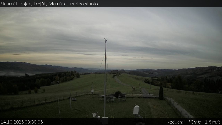 Skiareál Troják - Troják, Maruška - meteo stanice - 14.10.2025 v 08:30 Skiareál Troják - Troják, Maruška - meteo stanice - 14.10.2025 v 08:30