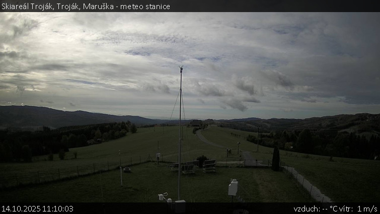 Skiareál Troják - Troják, Maruška - meteo stanice - 14.10.2025 v 11:10 Skiareál Troják - Troják, Maruška - meteo stanice - 14.10.2025 v 11:10