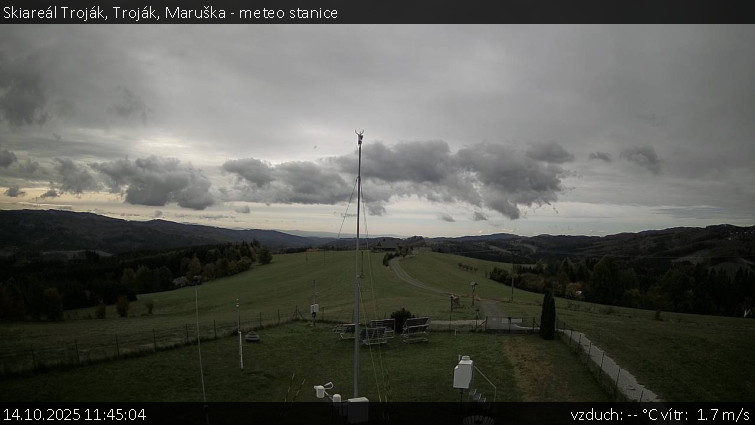 Skiareál Troják - Troják, Maruška - meteo stanice - 14.10.2025 v 11:45 Skiareál Troják - Troják, Maruška - meteo stanice - 14.10.2025 v 11:45