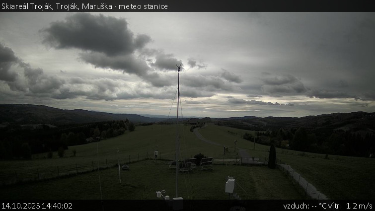 Skiareál Troják - Troják, Maruška - meteo stanice - 14.10.2025 v 14:40 Skiareál Troják - Troják, Maruška - meteo stanice - 14.10.2025 v 14:40