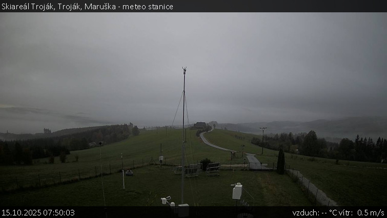 Skiareál Troják - Troják, Maruška - meteo stanice - 15.10.2025 v 07:50 Skiareál Troják - Troják, Maruška - meteo stanice - 15.10.2025 v 07:50