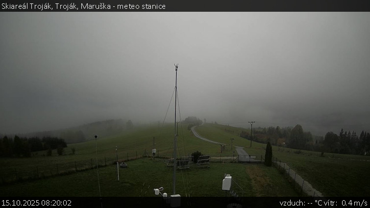 Skiareál Troják - Troják, Maruška - meteo stanice - 15.10.2025 v 08:20 Skiareál Troják - Troják, Maruška - meteo stanice - 15.10.2025 v 08:20