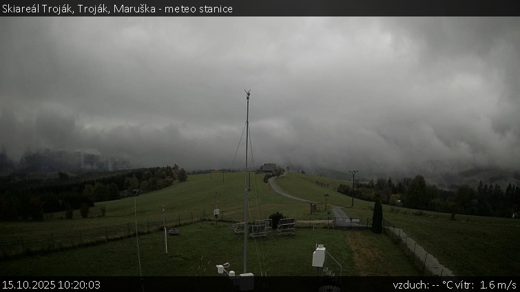 Skiareál Troják - Troják, Maruška - meteo stanice - 15.10.2025 v 10:20 Skiareál Troják - Troják, Maruška - meteo stanice - 15.10.2025 v 10:20