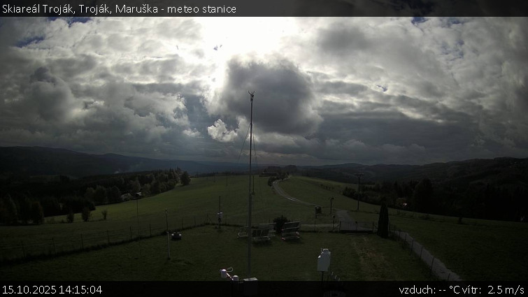 Skiareál Troják - Troják, Maruška - meteo stanice - 15.10.2025 v 14:15 Skiareál Troják - Troják, Maruška - meteo stanice - 15.10.2025 v 14:15