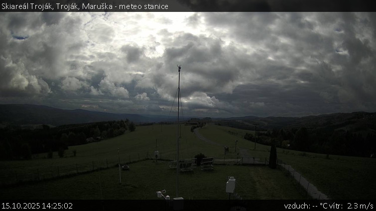 Skiareál Troják - Troják, Maruška - meteo stanice - 15.10.2025 v 14:25 Skiareál Troják - Troják, Maruška - meteo stanice - 15.10.2025 v 14:25
