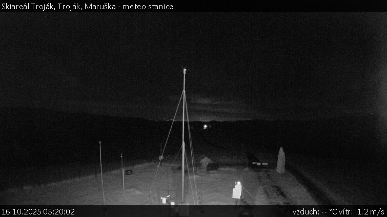 Skiareál Troják - Troják, Maruška - meteo stanice - 16.10.2025 v 05:20 Skiareál Troják - Troják, Maruška - meteo stanice - 16.10.2025 v 05:20
