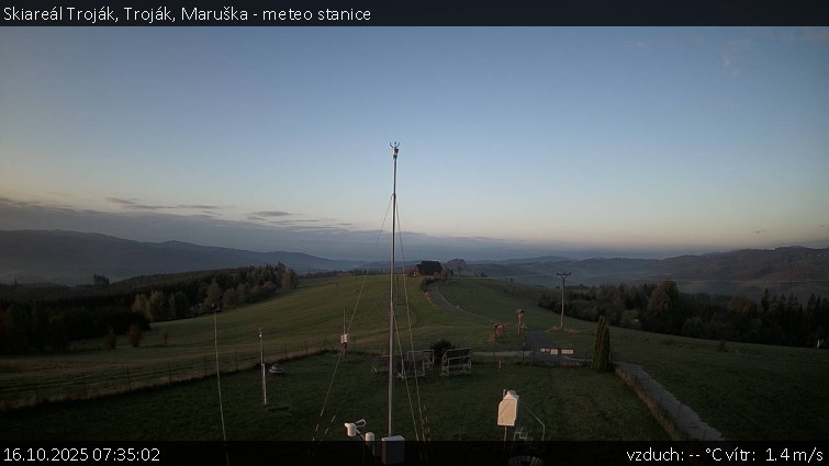 Skiareál Troják - Troják, Maruška - meteo stanice - 16.10.2025 v 07:35 Skiareál Troják - Troják, Maruška - meteo stanice - 16.10.2025 v 07:35