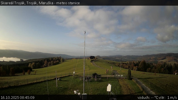 Skiareál Troják - Troják, Maruška - meteo stanice - 16.10.2025 v 08:45 Skiareál Troják - Troják, Maruška - meteo stanice - 16.10.2025 v 08:45