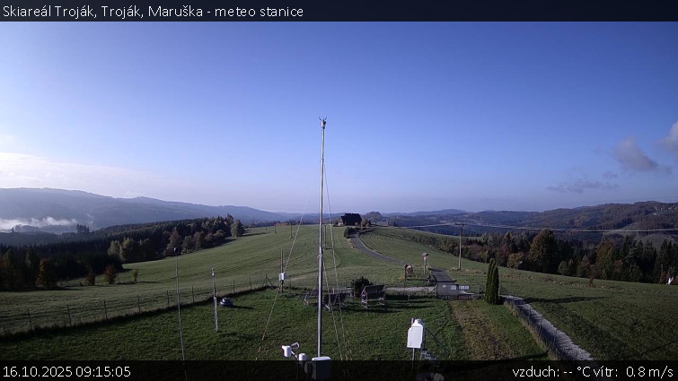 Skiareál Troják - Troják, Maruška - meteo stanice - 16.10.2025 v 09:15 Skiareál Troják - Troják, Maruška - meteo stanice - 16.10.2025 v 09:15