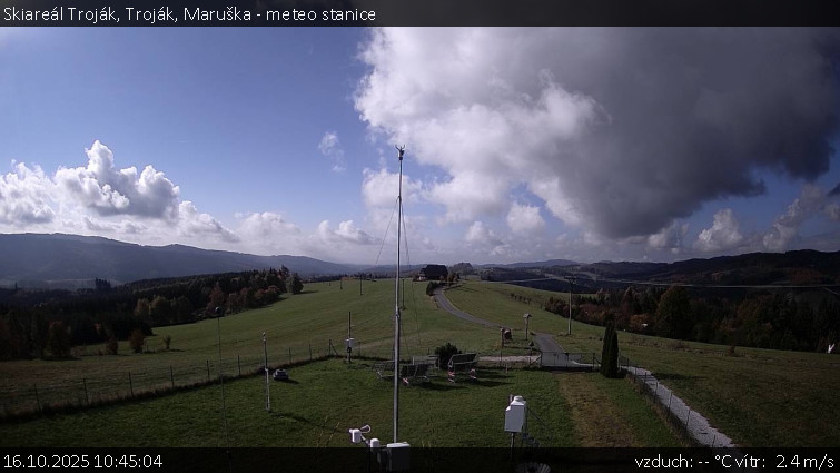 Skiareál Troják - Troják, Maruška - meteo stanice - 16.10.2025 v 10:45 Skiareál Troják - Troják, Maruška - meteo stanice - 16.10.2025 v 10:45