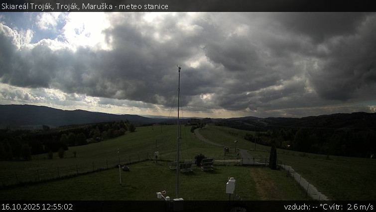 Skiareál Troják - Troják, Maruška - meteo stanice - 16.10.2025 v 12:55 Skiareál Troják - Troják, Maruška - meteo stanice - 16.10.2025 v 12:55