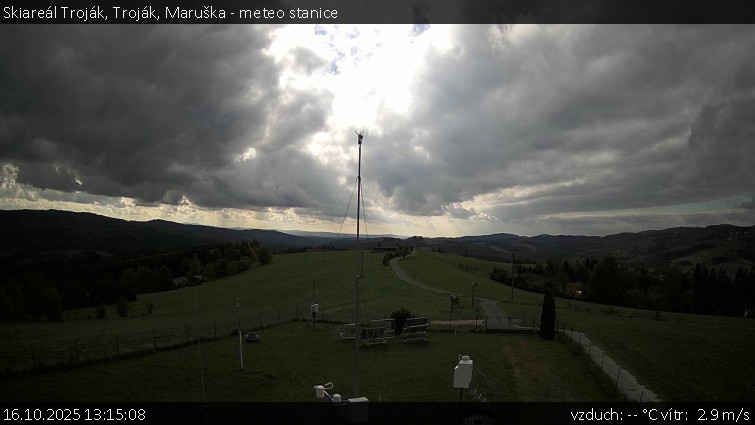 Skiareál Troják - Troják, Maruška - meteo stanice - 16.10.2025 v 13:15 Skiareál Troják - Troják, Maruška - meteo stanice - 16.10.2025 v 13:15