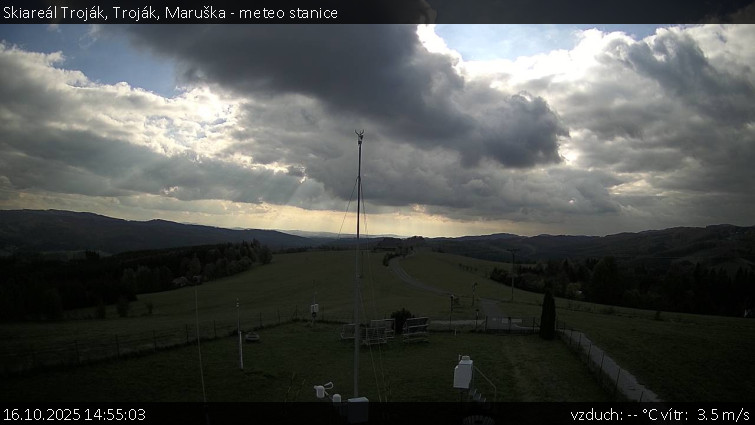 Skiareál Troják - Troják, Maruška - meteo stanice - 16.10.2025 v 14:55 Skiareál Troják - Troják, Maruška - meteo stanice - 16.10.2025 v 14:55