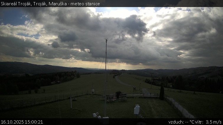 Skiareál Troják - Troják, Maruška - meteo stanice - 16.10.2025 v 15:00 Skiareál Troják - Troják, Maruška - meteo stanice - 16.10.2025 v 15:00