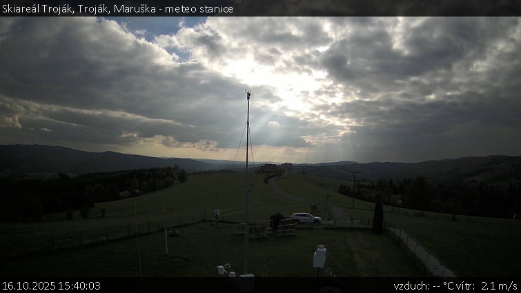 Skiareál Troják - Troják, Maruška - meteo stanice - 16.10.2025 v 15:40 Skiareál Troják - Troják, Maruška - meteo stanice - 16.10.2025 v 15:40