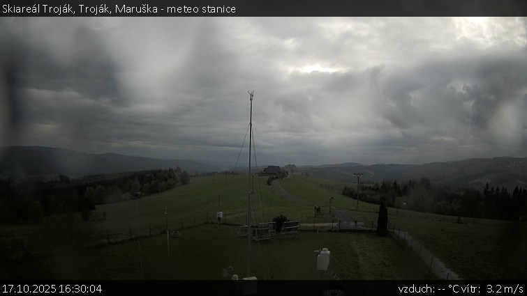 Skiareál Troják - Troják, Maruška - meteo stanice - 17.10.2025 v 16:30 Skiareál Troják - Troják, Maruška - meteo stanice - 17.10.2025 v 16:30