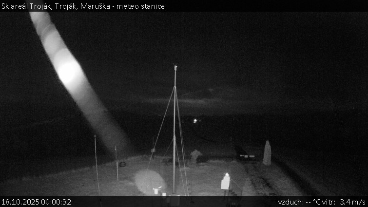 Skiareál Troják - Troják, Maruška - meteo stanice - 18.10.2025 v 00:00 Skiareál Troják - Troják, Maruška - meteo stanice - 18.10.2025 v 00:00