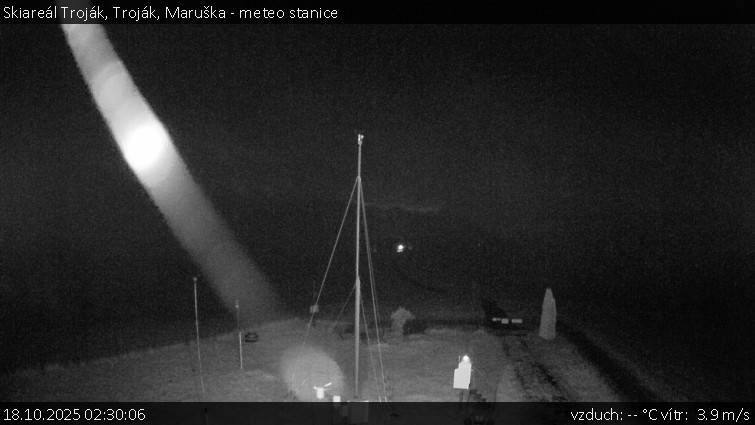 Skiareál Troják - Troják, Maruška - meteo stanice - 18.10.2025 v 02:30 Skiareál Troják - Troják, Maruška - meteo stanice - 18.10.2025 v 02:30