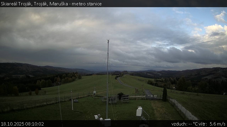 Skiareál Troják - Troják, Maruška - meteo stanice - 18.10.2025 v 08:10 Skiareál Troják - Troják, Maruška - meteo stanice - 18.10.2025 v 08:10
