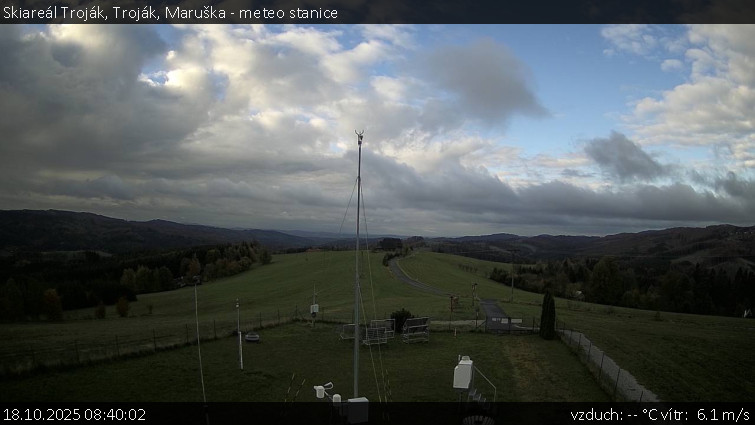 Skiareál Troják - Troják, Maruška - meteo stanice - 18.10.2025 v 08:40 Skiareál Troják - Troják, Maruška - meteo stanice - 18.10.2025 v 08:40