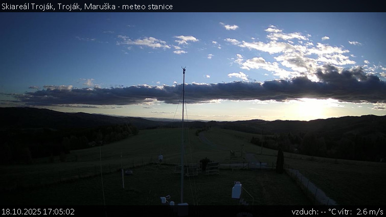 Skiareál Troják - Troják, Maruška - meteo stanice - 18.10.2025 v 17:05 Skiareál Troják - Troják, Maruška - meteo stanice - 18.10.2025 v 17:05