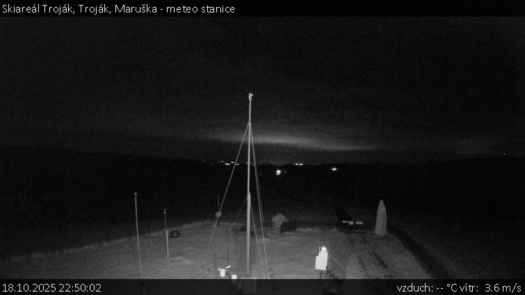 Skiareál Troják - Troják, Maruška - meteo stanice - 18.10.2025 v 22:50 Skiareál Troják - Troják, Maruška - meteo stanice - 18.10.2025 v 22:50