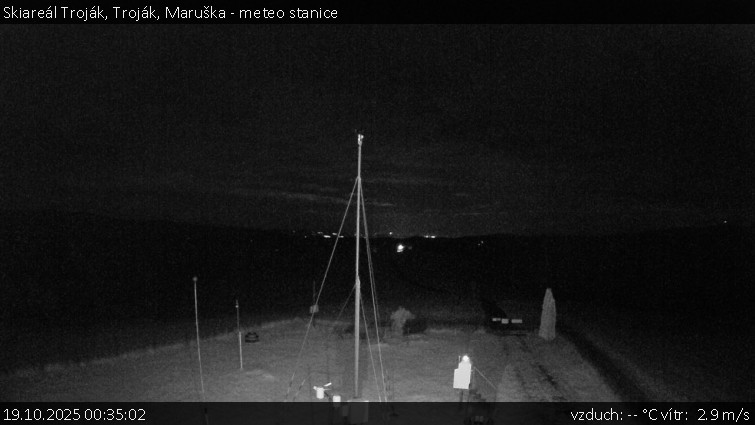 Skiareál Troják - Troják, Maruška - meteo stanice - 19.10.2025 v 00:35 Skiareál Troják - Troják, Maruška - meteo stanice - 19.10.2025 v 00:35