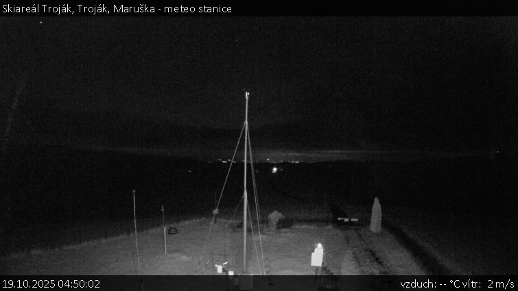Skiareál Troják - Troják, Maruška - meteo stanice - 19.10.2025 v 04:50 Skiareál Troják - Troják, Maruška - meteo stanice - 19.10.2025 v 04:50