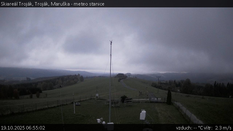 Skiareál Troják - Troják, Maruška - meteo stanice - 19.10.2025 v 06:55 Skiareál Troják - Troják, Maruška - meteo stanice - 19.10.2025 v 06:55
