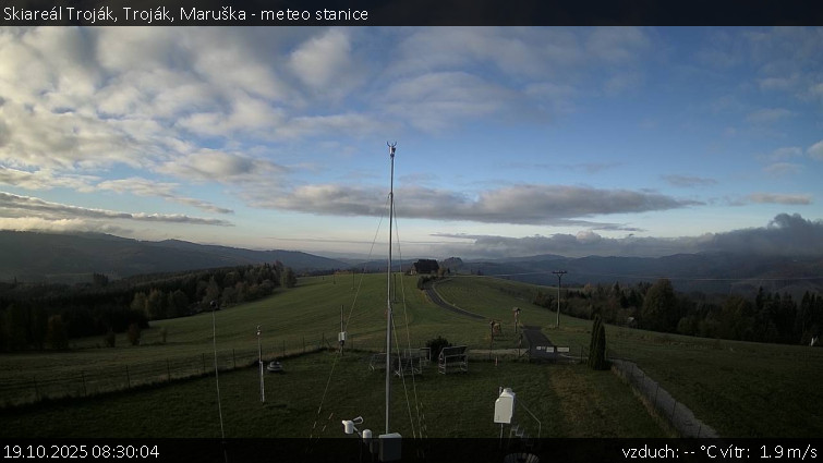 Skiareál Troják - Troják, Maruška - meteo stanice - 19.10.2025 v 08:30 Skiareál Troják - Troják, Maruška - meteo stanice - 19.10.2025 v 08:30