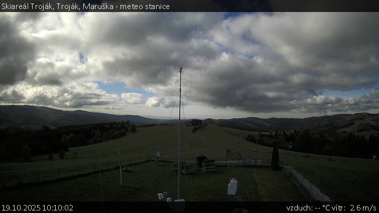 Skiareál Troják - Troják, Maruška - meteo stanice - 19.10.2025 v 10:10 Skiareál Troják - Troják, Maruška - meteo stanice - 19.10.2025 v 10:10